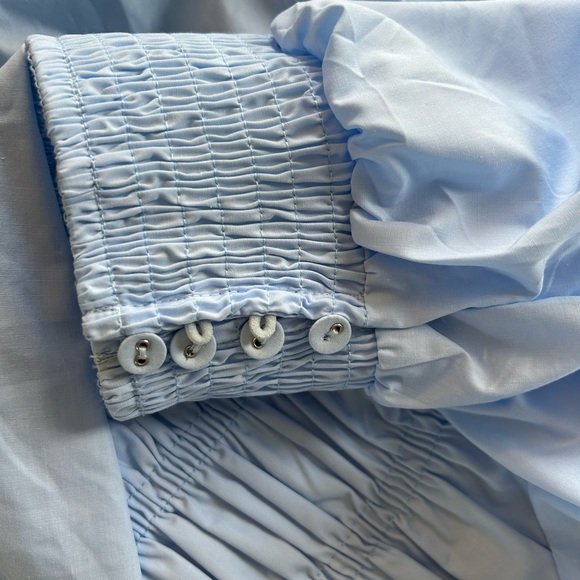 2/$60 NWT The impeccable pig light blue puff sleeve dress smock bodice small - Picture 6 of 9